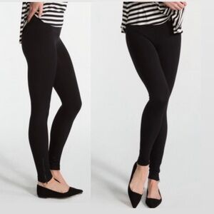 SPANX Seamless Side Zip Black Leggings size XL High Waisted